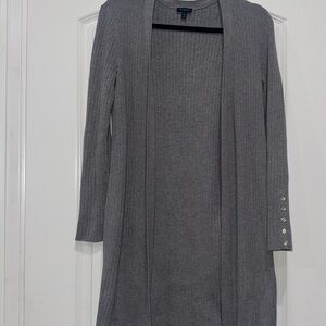 Talbots Heather Gray Long Cardigan Size XS